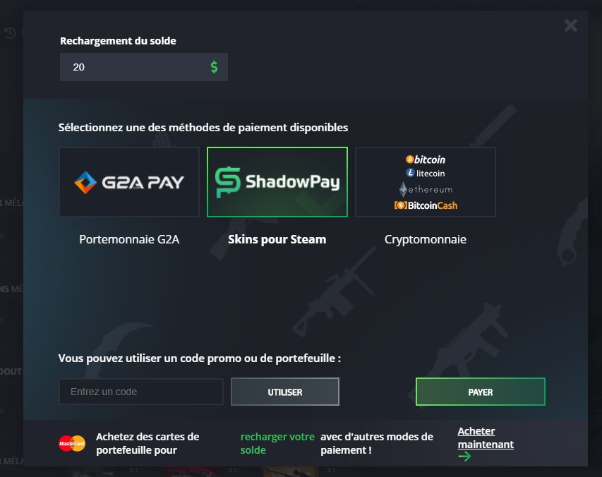 hellcase payment method