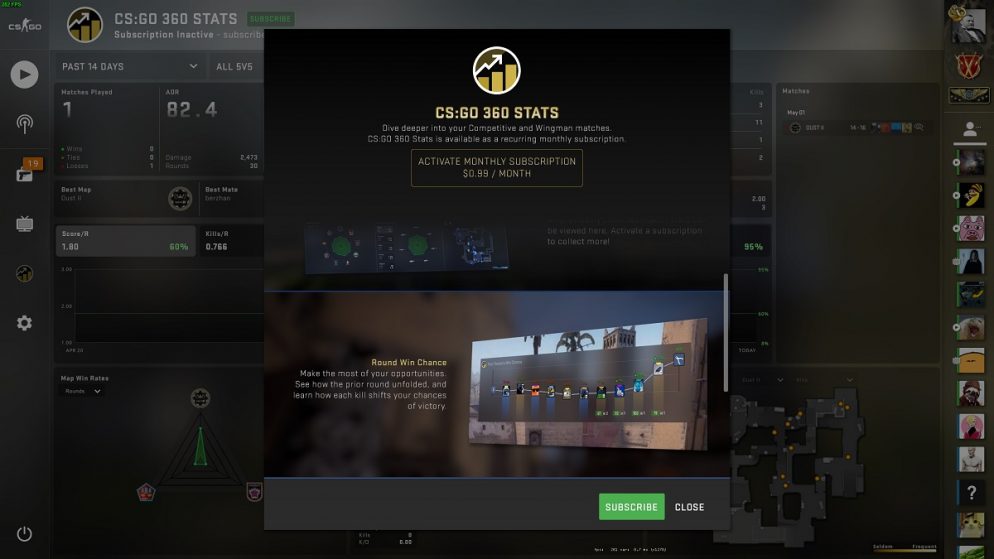 CS:GO 360 Stats: un nuovo servizio a pagamento per Counter Strike